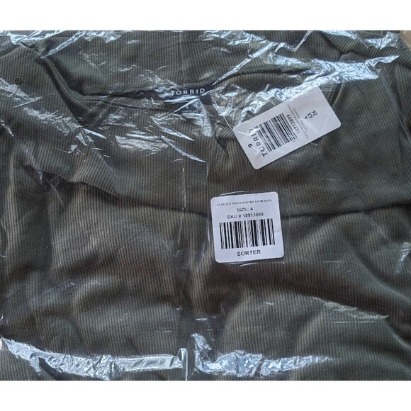 NWT Torrid 4 Dusty Olive Midi Rib Knit Asymmetrical Long Sleeve Dress Size 26 - Picture 7 of 7